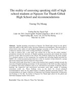 The reality of assessing speaking skill of high school students at Nguyen Tat Thanh Gifted High School and recommendations