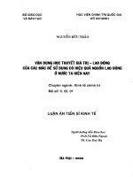 VẬN DỤNG HỌC THUYẾT GIÁ TRỊ LAO ĐỘNG CỦA CÁC MÁC ĐỂ SỬ DỤNG CÓ HIỆU QUẢ NGUỒN LAO ĐỘNG Ở NƯỚC TA HIỆN NAY