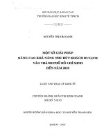 MỘT SỐ GIẢI PHÁP NÂNG CAO KHẢ NĂNG THU HÚT KHÁCH DU LỊCH VÀO THÀNH PHỐ HỒ CHÍ MINH ĐẾN NĂM 2010
