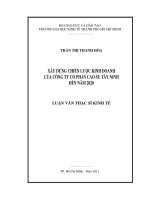 Xây dựng chiến lược Kinh doanh của công ty cổ phần cao su Tây Ninh đến năm 2020