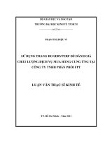 Sử dụng thang đo SERVPERF để đánh giá chất lượng dịch vụ mua hàng cung ứng tại công ty TNHH phân phối FPT