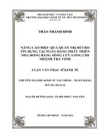 NÂNG CAO HIỆU QUẢ QUẢN TRỊ RỦI RO TÍN DỤNG TẠI NGÂN HÀNG PHÁT TRIỂN NHÀ ĐỒNG BẰNG SÔNG CỬU LONG CHI NHÁNH TRÀ VINH