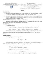 đề kiểm tra và đáp án  hóa lý 1