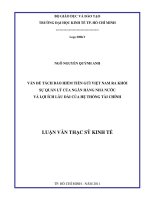Vấn đề tách bảo hiểm tiền gửi Việt Nam ra khỏi sự quản lý của ngân hàng nhà nước và lợi ích lâu dài của hệ thống tài chính