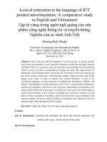 Lexical reiteration in the language of ICT product advertisements A comparative study in English and Vietnamese