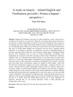A study on famyly – related English and VietNamese proverbs ( Froma a lingual – perspetive )