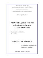 Phân tích lợi ích chi phí nhà máy điện đốt trấu lấp vò - Đồng Tháp