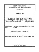 NÂNG CAO HIỆU QUẢ PHÁT HÀNH TRÁI PHIẾU ĐÔ THỊ Ở TP.HCM