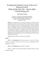 Evaluating the English version of the novel “Beloved Oxford”