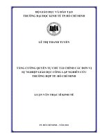 Tăng cường quyền tự chủ tài chính các đơn vị sự nghiệp giáo dục công lập nghiên cứu trường hợp TPHCM