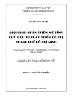 GIẢI PHÁP HOÀN THIỆN MÔ HÌNH QUỸ ĐẦU TƯ PHÁT TRIỂN ĐÔ THỊ THÀNH PHỐ HỒ CHÍ MINH