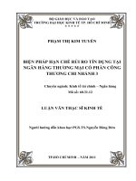 Biện pháp hạn chế rủi ro tín dụng tại ngân hàng thương mại cổ phần công thương chi nhánh 3