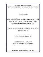 Các nhân tố ảnh hưởng tới thu hút vốn đầu tư trực tiếp vào các khu công nghiệp tỉnh Bà Rịa Vũng Tàu