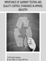 IMPORTANCE OF GARMENT TESTING AND QUALITY CONTROL STANRDS IN APPAREL INDUSTRY