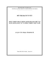 Phát triển hoạt động kinh doanh thẻ tại Ngân hàng Đầu tư và Phát triển Việt Nam