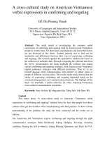 A cross-cultural study on American-Vietnamese verbal expressions in confirming and negating
