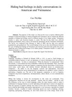 Hiding bad feelings in daily conversations in American and Vietnamese