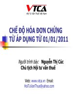 Bài giảng Chế độ hóa đơn chứng từ áp dụng từ ngày 1.1.2011  Thuế