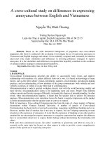 A cross-cultural study on differences in expressing annoyance between English and Vietnamese