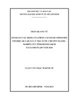 Đánh giá tác động của phân cấp hành chính đối với hiệu quả quản lý nhà nước chuyên ngành - nghiên cứu tình huống dịch tai xanh ở lợn năm 2010