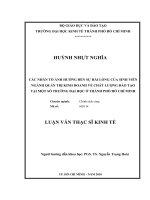 Các nhân tố ảnh hưởng đến sự hài lòng của sinh viên ngành quản trị kinh doanh về chất lượng đào tạo tại một số trường đại học ở thành phố Hồ Chính Minh