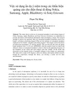 Việc sử dụng ẩn dụ ý niệm trong các khẩu hiệu quảng cáo cho điện thoại di động Nokia, Samsung, Apple, Blackberry và Sony Ericsson