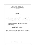 Quản trị tài sản nợ - tài sản có tại ngân hàng thương mại cổ phần Sài Gòn Thương Tín