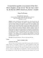 A translation quality assessment of the first three chapters of the novel “the da vinci code” by do thu ha (2005) based on j.house’s model