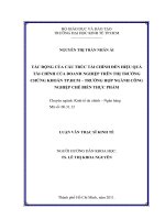 Tác động của cấu trúc tài chính đến hiệu quả tài chính của doanh nghiệp trên thị trường chứng khoán TPHCM - Trường hợp ngành công nghiệp chế biến thực phẩm