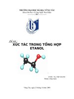 tiểu luận xúc tác trong tổng hợp etanol
