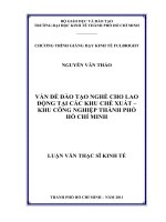 Vấn đề đào tạo nghề cho lao động tại các khu chế xuất - khu công nghiệp thành phố Hồ Chí Minh