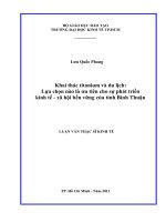 Khai thác titanium và du lịch  Lựa chọn nào là ưu tiên cho sự phát triển kinh tế  xã hội bền vững của tỉnh Bình Thuận