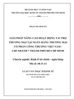 Giải pháp nâng cao hoạt động tài trợ thương mại tại Ngân hàng thương mại cổ phần công thương Việt Nam Chi nhánh 7 Thành phố Hồ Chính Minh