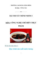 đề tài tiểu luận   quy trình sản xuất nước tương