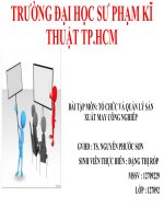 BÀI TẬP MÔN TỔ CHỨC VÀ QUẢN LÝ SẢN XUẤT MAY CÔNG NGHIÊP - BÁO CÁO VỀ BUỔI THAM QUAN HỘI CHỢ TRIỂN LÃM TẠI QUẬN TÂN BÌNH