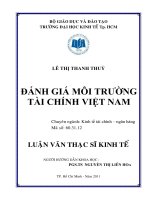 Đánh giá môi trường tài chính Việt Nam