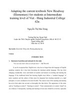 Adapting the current textbook New Headway (Elementary) for students at Intermediate training level of Viet - Hung Industrial College
