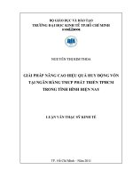 Giải pháp nâng cao hiệu quả huy động vốn tại ngân hàng TMCP phát triển TPHCM trong tình hình hiện nay