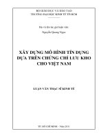 Xây dựng mô hình tín dụng dựa trên chứng chỉ lưu kho cho Việt Nam
