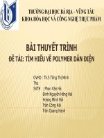 BÀI THUYẾT TRÌNH đề tài  tìm HIỂU về POLYMER dẫn điện