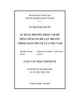 Sử dụng phương pháp Var để phân tích cơ chế lan truyền chính sách tiền tệ của Việt Nam