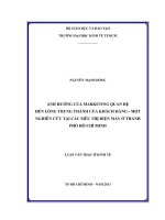 Ảnh hưởng của marketing quan hệ đến lòng trung thành của khách hàng - Một nghiên cứu tại các siêu thị điện máy ở TPHCM