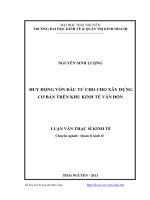 Huy động vốn đầu tư cho xây dựng cơ bản trên khu kinh tế vân đồn