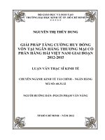 Luận văn thạc sĩ Giải pháp tăng cường huy động vốn tại Ngân hàng thương mại cổ phần Hàng Hải Việt Nam giai đoạn 2012 - 2015