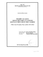 Tìm hiểu tác dụng kháng histamin của saponin kim ngân trên chuột thực nghiệm