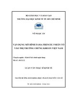 Vận dụng mô hình Fama French 3 nhân tố vào thị trường chứng khoán Việt Nam