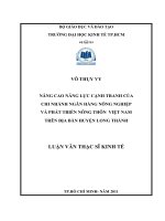 Nâng cao năng lực cạnh tranh của chi nhánh Ngân hàng Nông nghiệp và Phát triển Nông thôn Việt Nam trên địa bàn Huyện Long Thành
