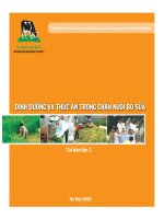Dinh dưỡng và thức ăn trong chăn nuôi bò sữa - Dự án bò sữa Việt Bỉ (2005 - 2010)