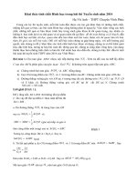 Khai thác tính chất hình học trong bài thi Tuyển sinh năm 2014