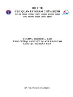 Tài liệu đào tạo Tăng cường năng lực quản lý đào tạo liên tục tại bệnh viện